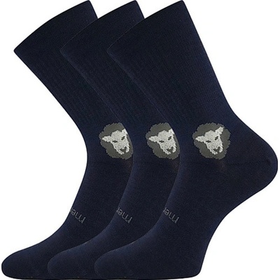 Voxx Barefootan ponožky s merino vlnou 3 páry tmavě modrá