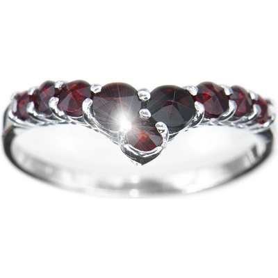 Český granát prsten stříbrný 120498