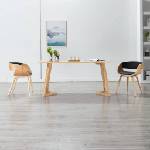 vidaXL Трапезни столове, 2 бр, черни, извито дърво и изкуствена кожа (278865)