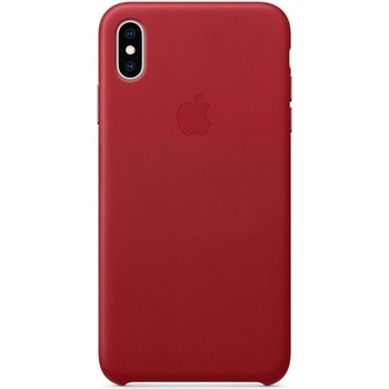 Apple iPhone Leather Case - оригинален кожен кейс (естествена кожа) за iPhone XS Max (червен)