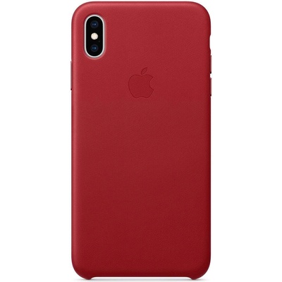 Apple iPhone Leather Case - оригинален кожен кейс (естествена кожа) за iPhone XS Max (червен)