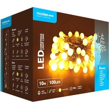 Modee Lighting LED vianočná reťaz 100 LED 10m teplá biela bobule