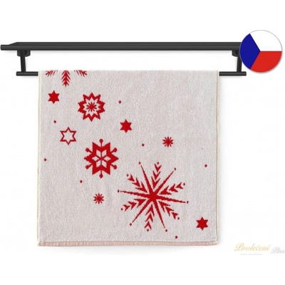 Veba ručník Zara 75 x 150 cm Kouzlo zimy bíločervená
