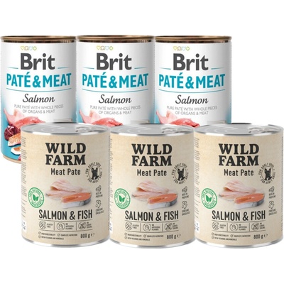 Brit Paté & Meat Salmon 3 x 800 g a Wild Farm Pate Salmon & Fish 3 x 800 g