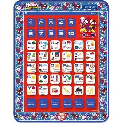 Lexibook Francúzsko-anglický vzdelávací tablet Spidey a jeho fantastickí priatelia
