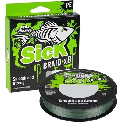 BERKLEY šňůra SicK Braid Moss Green 150m 0,33mm 38,1kg