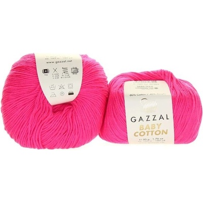 Příze Baby Cotton 3461 neon sytě růžová