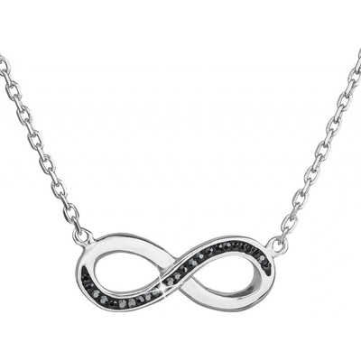 Pavona Stříbrný s krystaly Swarovski černé infinity,osmička-nekonečno 32023.5