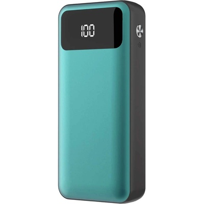 Platinet Power Bank 10000 mAh Polymer LCD - външна батерия с 2 USB изходa за таблети и смартфони (зелен)