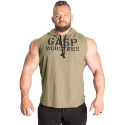 Gasp THERMAL SL HOODIE WASHED GREEN mikina bez rukávov opraná zelená