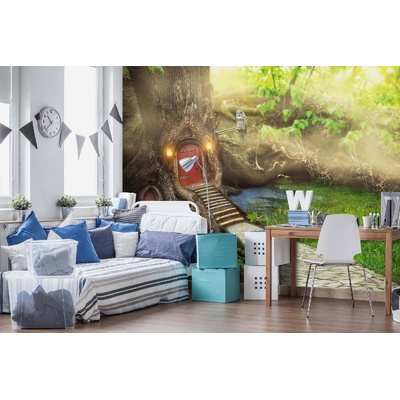 DIMEX ART Самозалепваща се флизелинова фототапета приказна къща 375 x 250 см