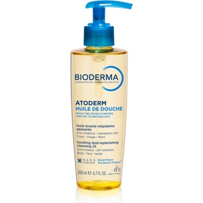 BIODERMA Atoderm Shower Oil високо подхранващ и успокояващ душ-гел за суха и раздразнена кожа 200ml