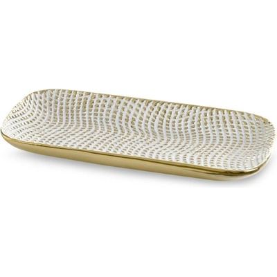 EUROFIRANY DEKORAČNÍ TALÍŘ VERDA 03 30 x 16 x 3 cm BÍLÝ