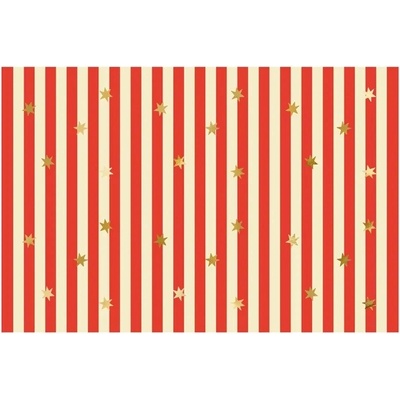 PartyDeco Papierový obrus Cirkus hviezdičky a prúžky 180x120 cm