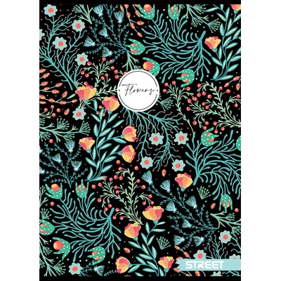 STREET Тетрадка с телчета А5, 60 листа, ШР, БГ, Flowers (25606-А-FLOWERS)