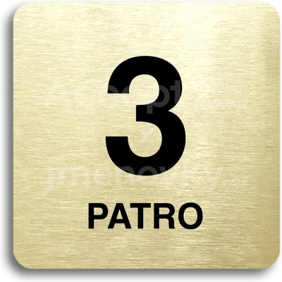 ACCEPT Piktogram 3 patro - zlatá tabulka - černý tisk bez rámečku