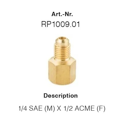 Errecom - Италия RP1009.01 - Адаптер 1/4 SAE (M) x 1/2 ACME (F) ; ERRECOM