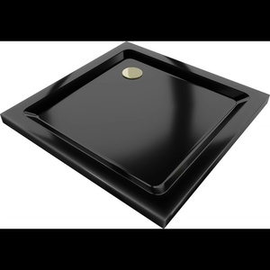 Mexen Flat квадратен душ поддушовник slim 100 x 100 cm, черен, сифон златен - 40701010G (40701010G)