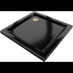 Mexen Flat квадратен душ поддушовник slim 100 x 100 cm, черен, сифон златен - 40701010G (40701010G)