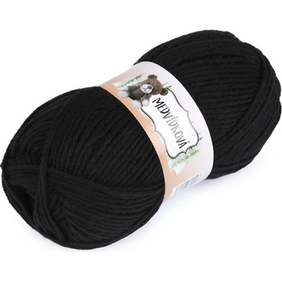 Pletací příze medvídková 100 g Varianta: 13 (62144) černá, Balení: 1 ks 44988/91509/230808