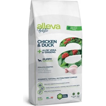 Diusapet Alleva® holistic (puppy medium) chicken & duck + aloe vera & ginseng - пълноценна храна за млади кученца от средни породи, както и за бременни и кърмещи кучета, Италия - 12 кг 2363