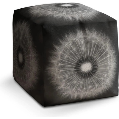Sablio Taburet Cube Černobílá pampeliška: 40x40x40 cm