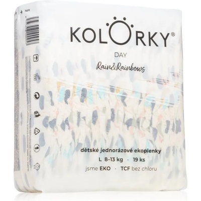 Kolorky Day Rain&Rainbow еднократни ЕКО пелени размер L 8-13 Kg 19 бр