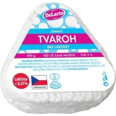 DeLacto Olešnický tvaroh jemný bez laktózy 200 g – Zboží Dáma