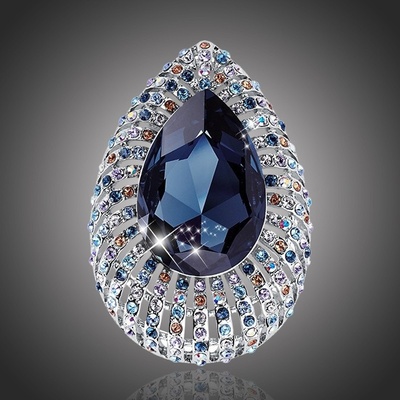 Éternelle exkluzivní brož Swarovski Elements Béatrice B8018-X0142 Tmavě modrá