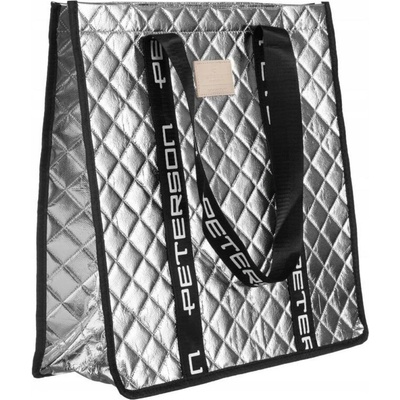 Peterson prešívaná dámska taška cez rameno striebornej farby shopper 42×41 5 cm