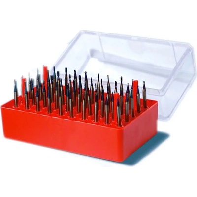 Karnasch 114820U | Sada frézok MINI priemer 1 + 1,5 mm, stopka 3 mm - 50 ks jemné univerzálne ozubenie nepovlakované