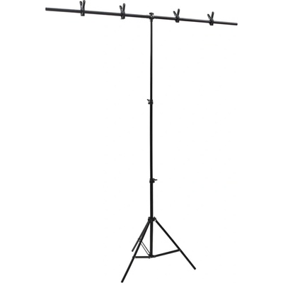 vidaXL T-образна стойка за фон, черна, 151x60x(70-200) см (190252)