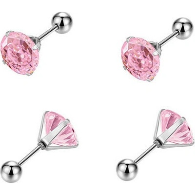 Steel Edge Náušnice z chirurgickej ocele kôstky WJHE1244-Pink