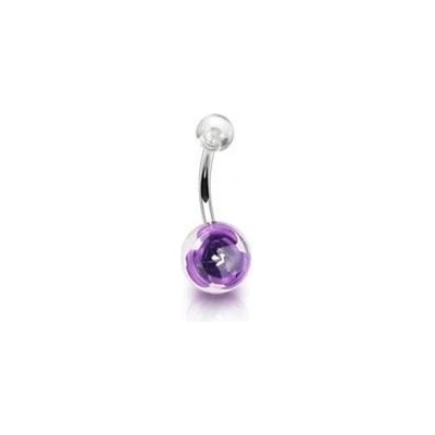 Šperky4U piercing do pupíku banánek s růží BA01045-A