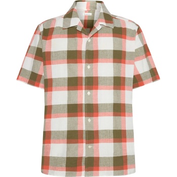 KnowledgeCotton Apparel Мъжка риза с копчета KnowledgeCotton Apparel Boxed Fit S/S Checkered Shirt - Beige check (033-2738-0111)