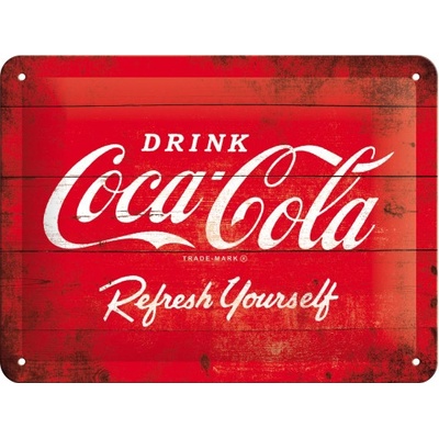 Postershop Plechová cedule - Coca-Cola (Červené logo) 15x20 cm