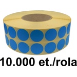 ZINTA Самозалепващи SGP етикети ZINTA, кръгли сини 27mm, 10.000 ет. / ролка (27X27X10000-SGP-R-BLUP)