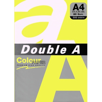 Double A Цветна хартия Double A, A4, 500л, лимонено жълт