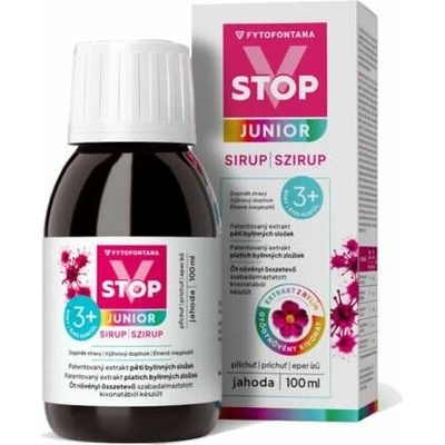 fytofontana V-STOP JUNIOR sirup s príchuťou jahody od 3 rokov 100 ml