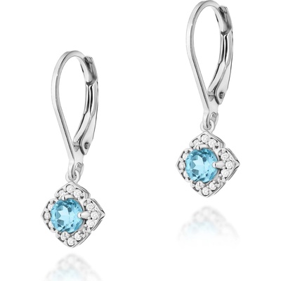 Blink-Blink zlaté náušnice s diamantami a Topásom 3330BDToB