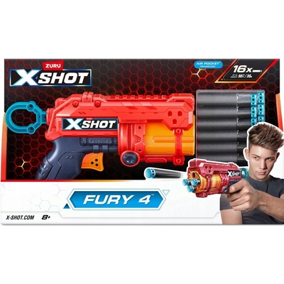 ZURU X-SHOT EXCEL Fury 4 s otočnou hlavní a 16 náboji