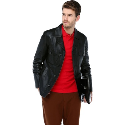 Jacket Club Мъжко сако от естествена кожа e-1024 - Черно #317621 (317621_Черно)
