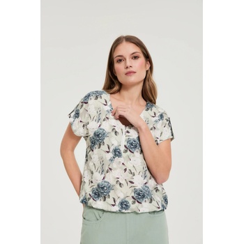 Moodo Риза от вискоза с цветя маслинено зелена Moodo Moodo | Zelen | ЖЕНИ | 38