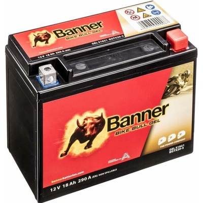Baterie gelová 12V, YTX20L-BS, 18Ah, 290A, BANNER Bike Bull GEL 175x87x155 – Sleviste.cz