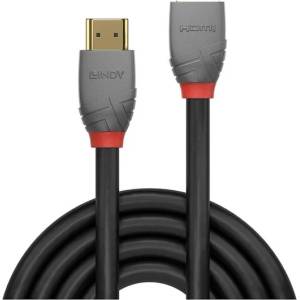 Lindy Кабел Lindy Anthra Line, от HDMI Type-A 2.0 (м) към HDMI Type-A 2.0 (ж), 1.0 м, черен (LNY-36476)