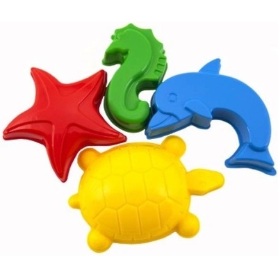 Teddies Пластмасови формички за пясък морски животни 4 бр