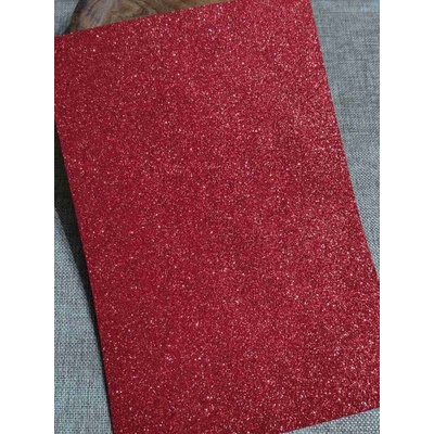 Pěnová guma Moosgummi s glitry 20x30 cm červená