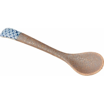 Mij Jedálenská lyžica SHIBORI 12,5 cm modrá keramika