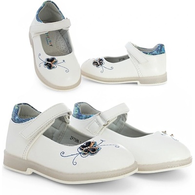 Detské baleríny na suchý zips profilovaná kožená vložka 6475