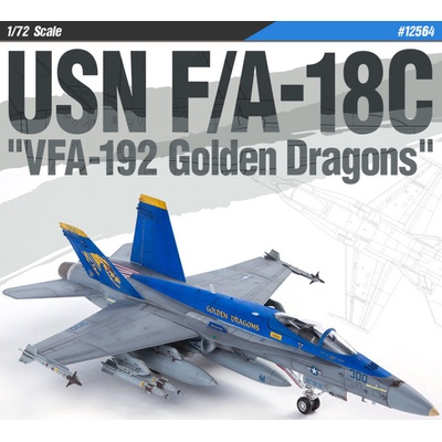Hornet Dragon Academy McDonnell Douglas F/A-18C US NAVY VFA-192 Golden s Model Kit 12564 1:72